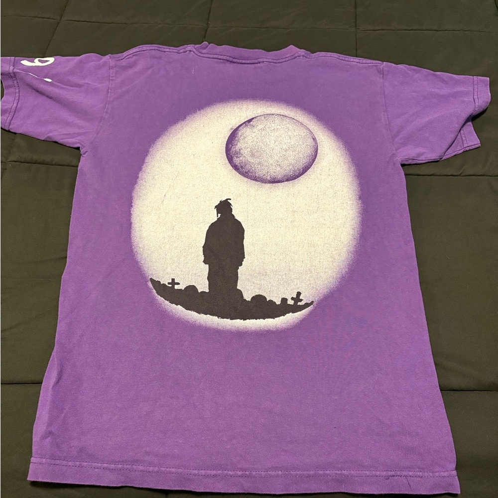 Purple Shirt with 'Legends Never Die' Print